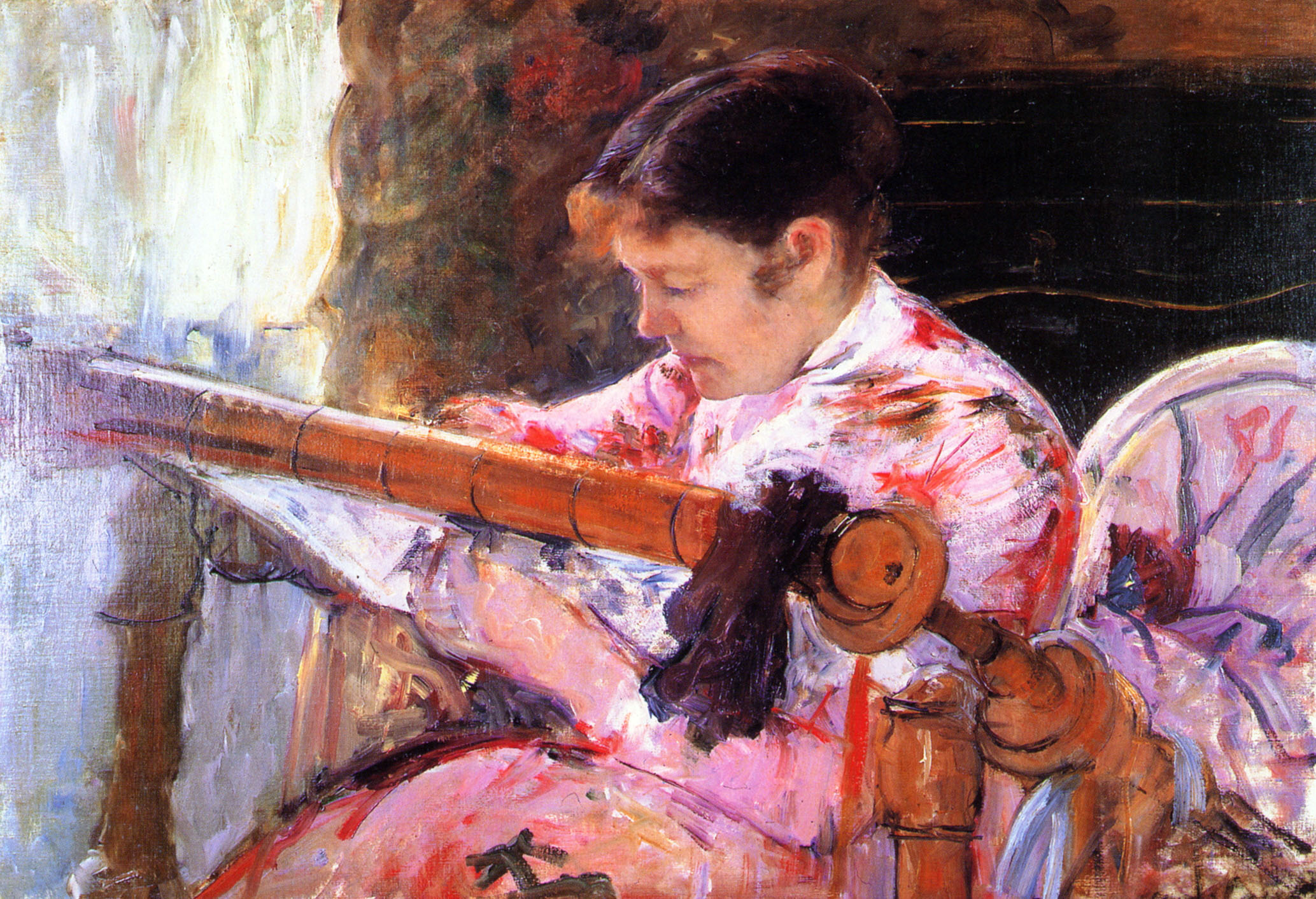 Lydia at the Tapestry Loom - Mary Cassatt Painting on Canvas